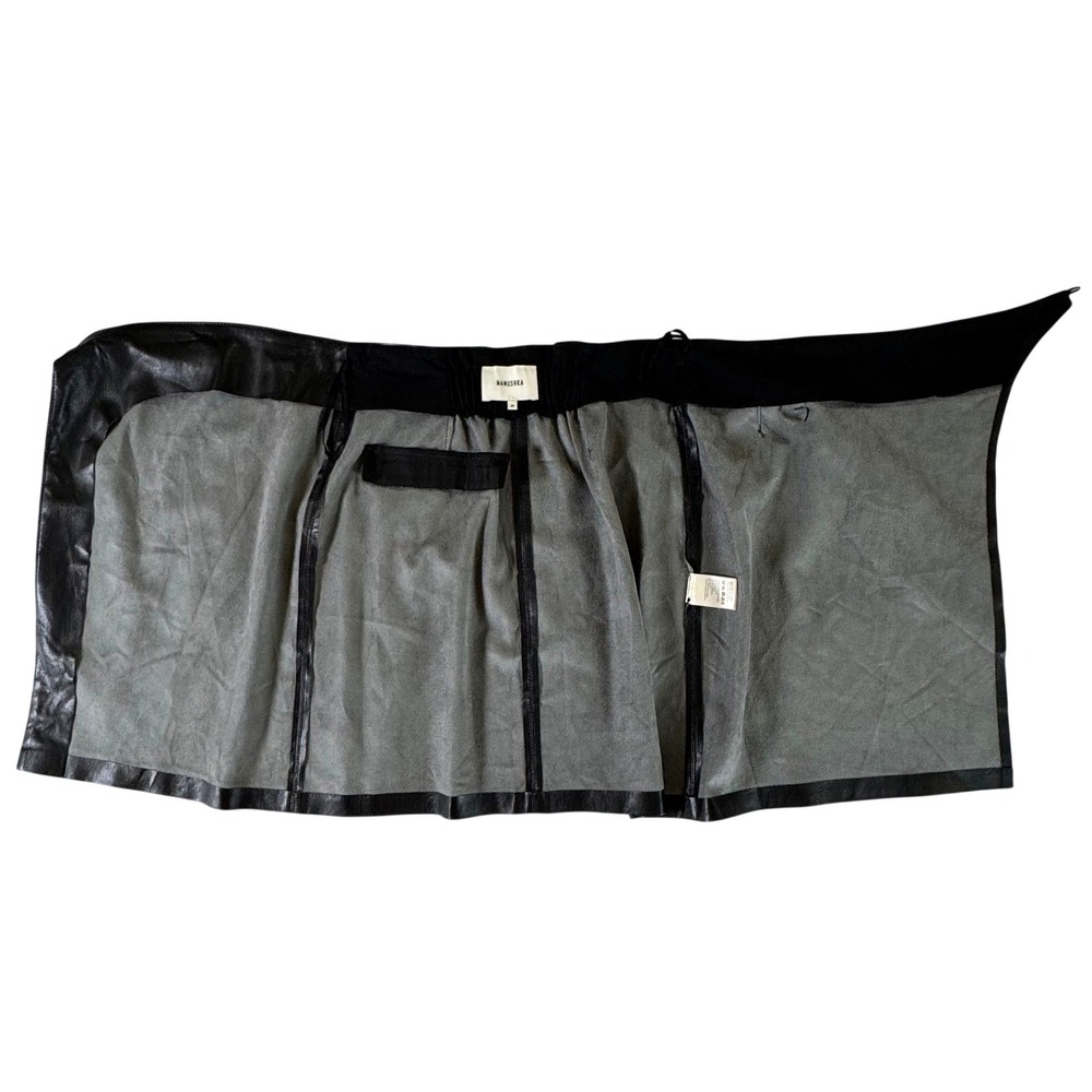 Nanushka Vegan Leather Wrap Skirt Black Tie Waist Above Knee Size Medium - Picture 5 of 9